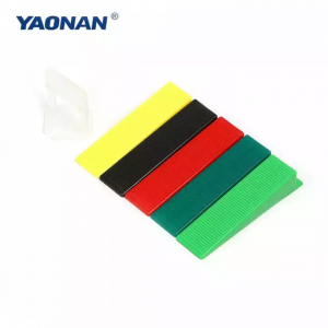 शीर्ष विक्री YAONAN टाइल लेव्हलिंग सिस्टम 100pcs 1.0, 1.5, 2.0mm क्लिप आणि 100pcs रेड वेजेस