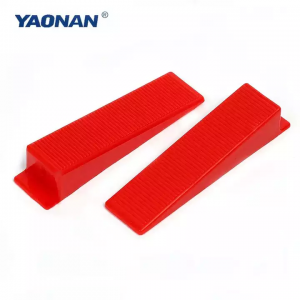 Principais vendas YAONAN Sistema de nivelamento de ladrilhos 100 peças 1,0, 1,5, clipes de 2,0 mm e cunhas vermelhas de 100 peças