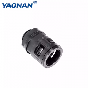 Accesorios eléctricos plástico nailon PA66 negro impermeable hoja recta rápida conector de conducto corrugado flexible