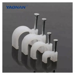 Factory Price Flat Electric PE Round Steel Wire Cable Clips Wall Nails Clip