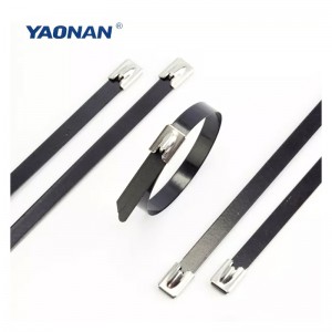 Customized Ball Type 304/316 Self Locking Pvc Coated Stainless Steel Cable Tie Wing Lock Cable Tie/ Stainless Steel Band Strap