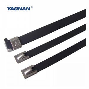 Tip ta 'ballun personalizzat 304/316 li jillokkja waħedha Pvc miksija Stainless Steel Cable Tie Wing Lock Cable Tie/ Stainless Steel Band Strap