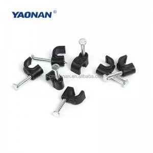 Wholesale Fix White Round Flat Electric Wire Cable Clips With Steel Nail